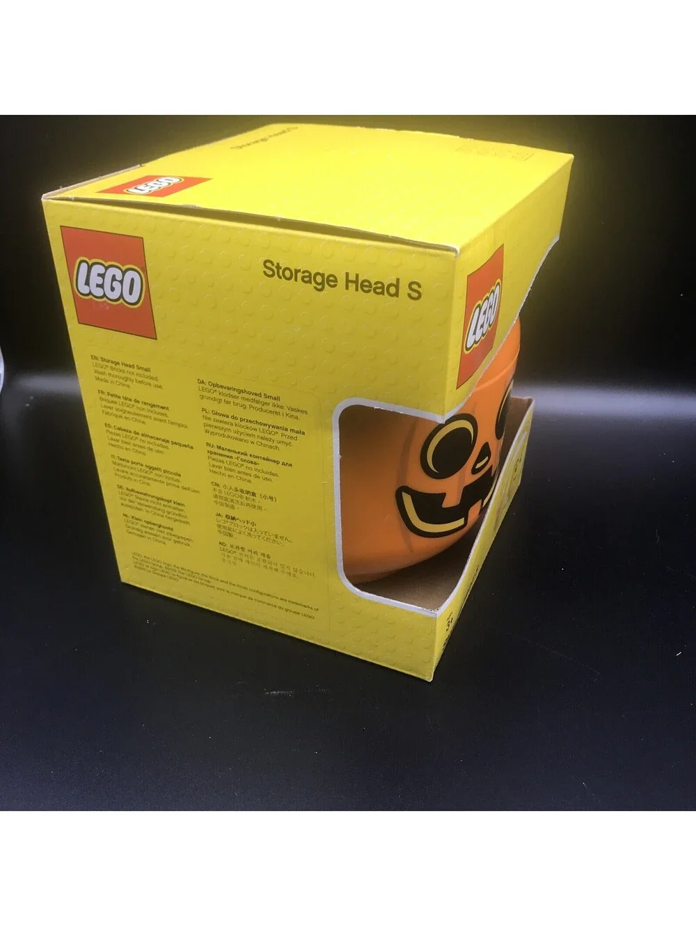 Lego Storage Head Pumpkin Skull Small Halloween Jack-o-lantern Brick Organizer